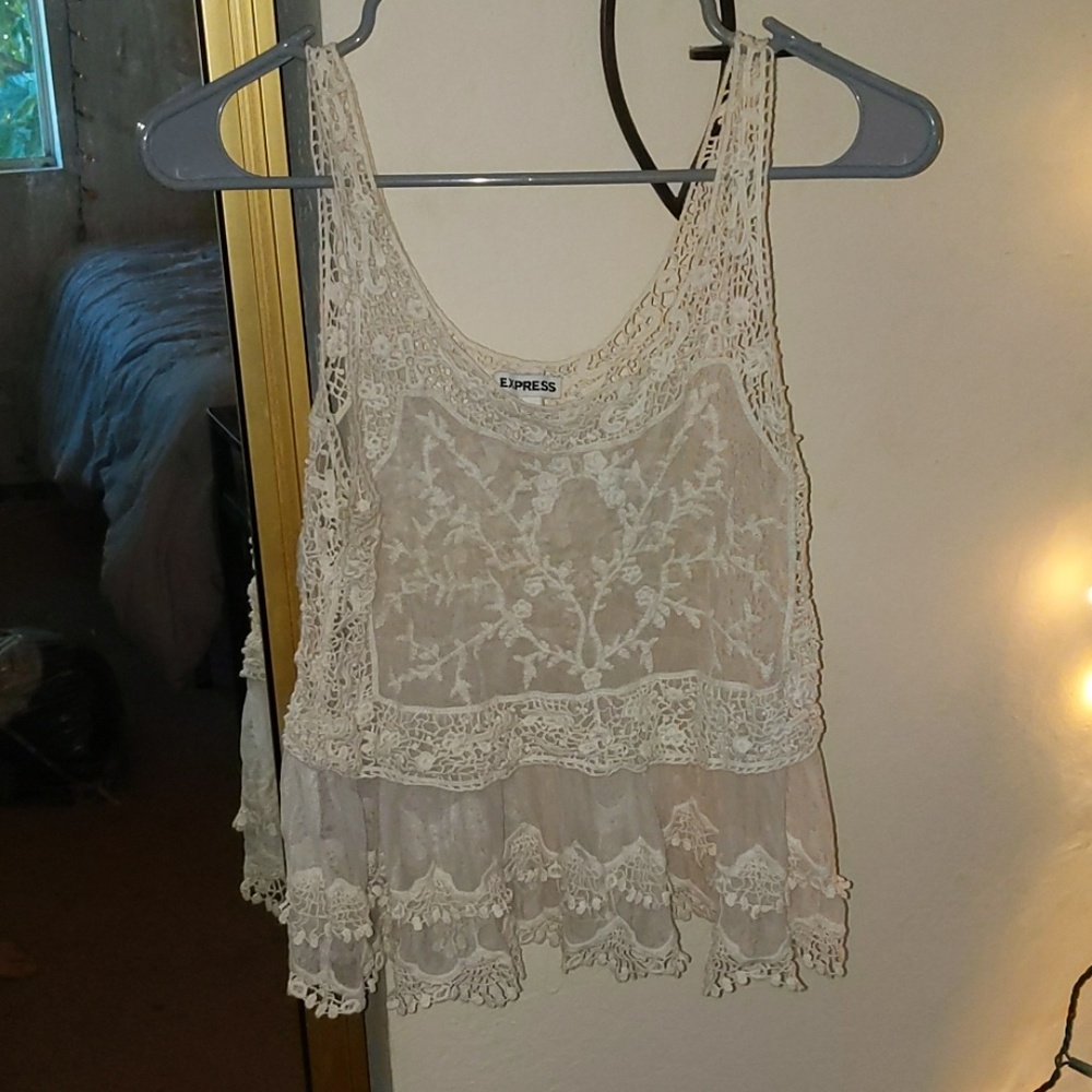 Lace flowy tank top